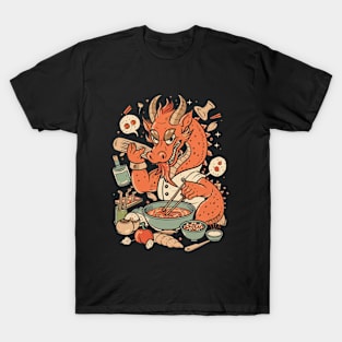 Dragon Dynasty Diner, Chinese Cartoon Style T-Shirt